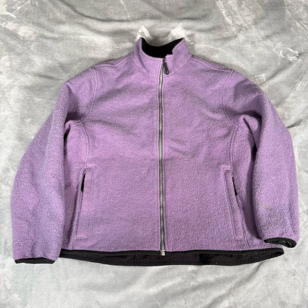 Vintage Woolrich Technowool Fleece Jacket Womens XL Full Zip Purple